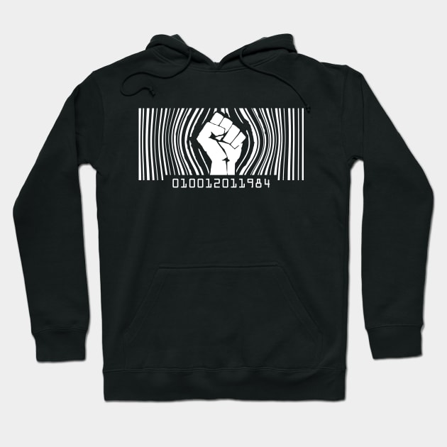 Raised Fist Barcode Hoodie by erickglez16